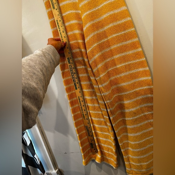 Zara Striped Yellow Women's Pants size M crochet casual summer country garden - Picture 4 of 11